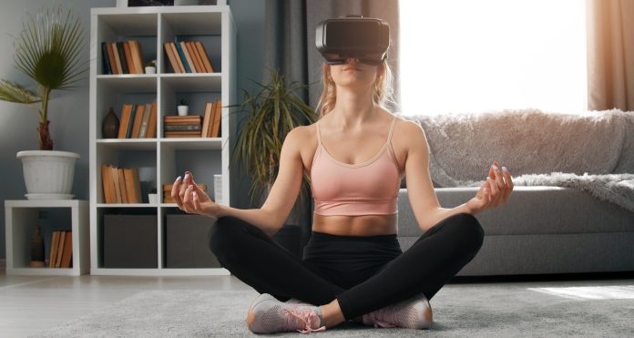 Woman using VR
