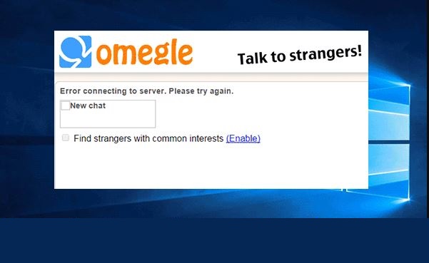 omegle error connecting to the server