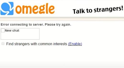omegle error connecting to the server