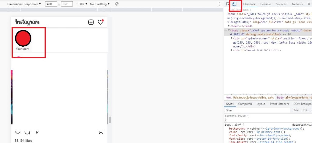 how to add story on Instagram from PC
