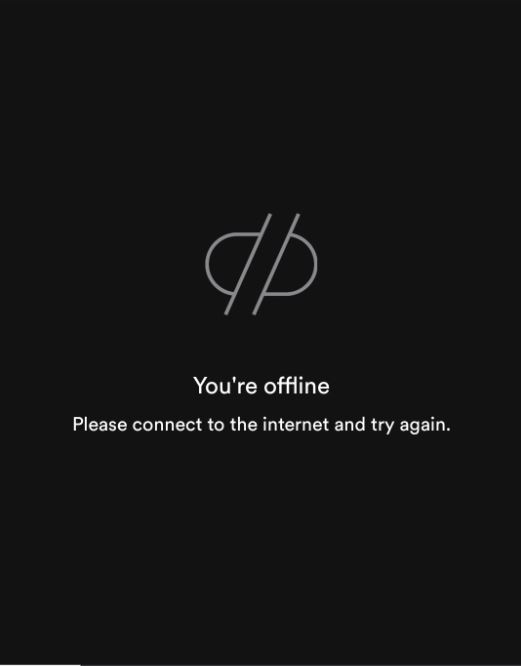 spotify says offline