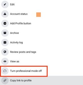 How to Turn Off Professional Mode on Facebook