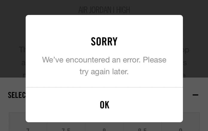 snkrs app not working